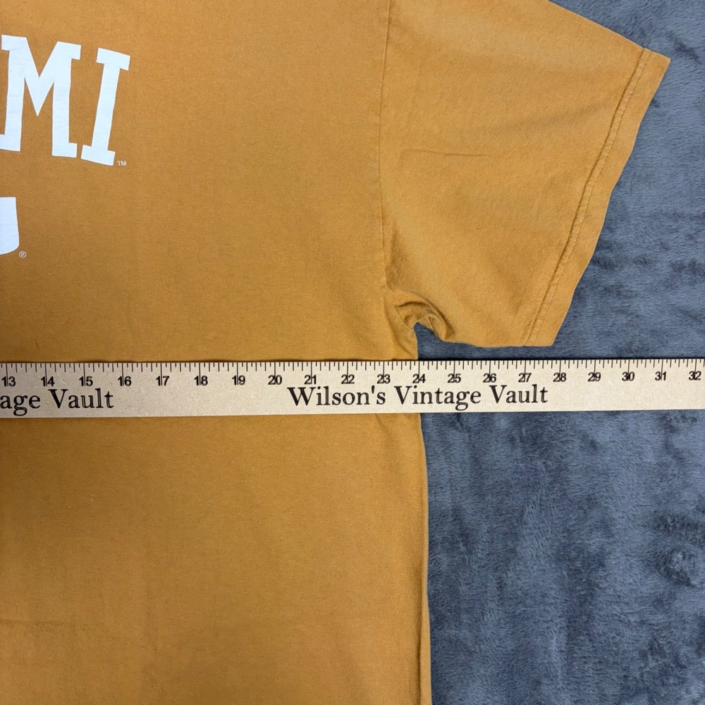 Vintage Champs Sports T-Shirt Mens L Yellow Miami Hurricanes USA Cotton Tee - Picture 6 of 8